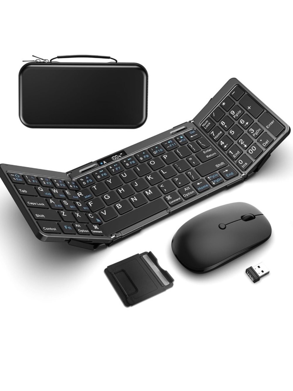 Foldable Wireless Keyboard and Mouse Set - Black
